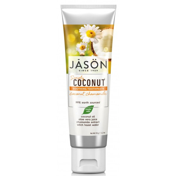 Jason Simply Coconut Soothing Toothpaste Coconut Chamomile (Fluoride Free) 119g - Dennis the Chemist