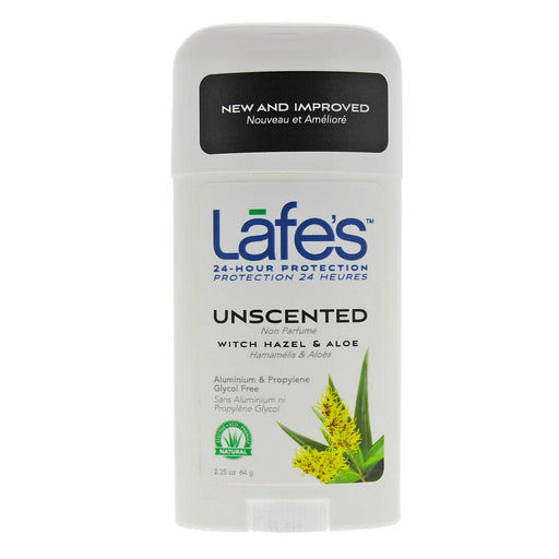 Lafe's Deodorant Stick Unscented Witch Hazel & Aloe 63g - Dennis the Chemist