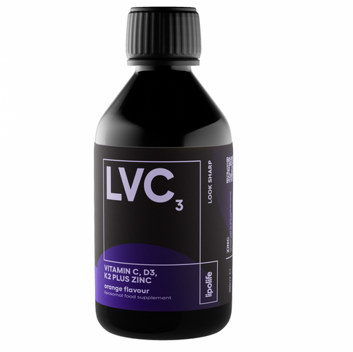 Lipolife LVC3 Vitamin C, D3, K2 Plus Zinc Orange Flavour 240ml (Liposomal) - Dennis the Chemist