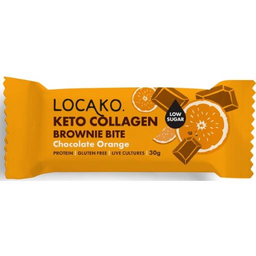 Locako Keto Collagen Brownie Bite Chocolate Orange 15x30g - Dennis the Chemist