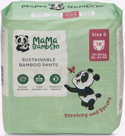 Mama Bamboo Sustainable Bamboo Pants Size 6 (16-20kg 35-44lb) 18's - Dennis the Chemist