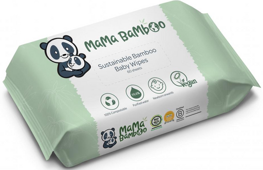 Mama Bamboo Sustainable Bamboo Baby Wipes 60 Sheets - Dennis the Chemist