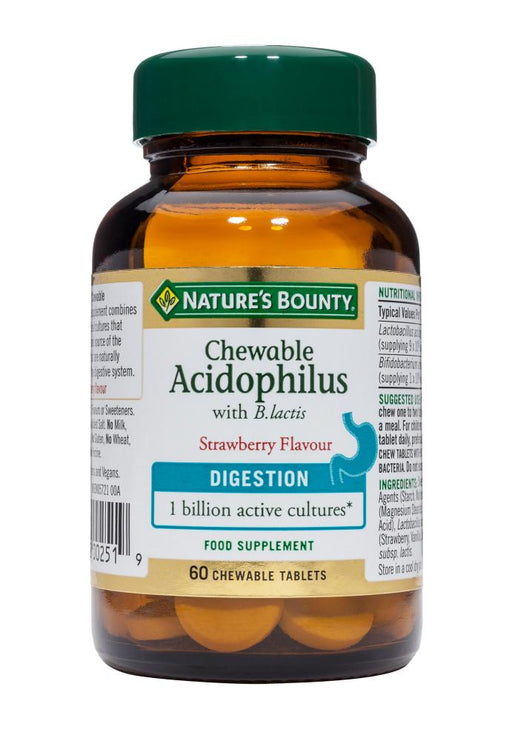 Nature's Bounty Chewable Acidophilus with B Lactis Strawberry Flavour 60's - Dennis the Chemist