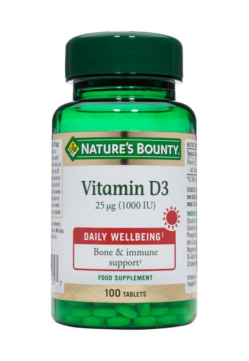Nature's Bounty Vitamin D3 25ug 1000iu 100's - Dennis the Chemist