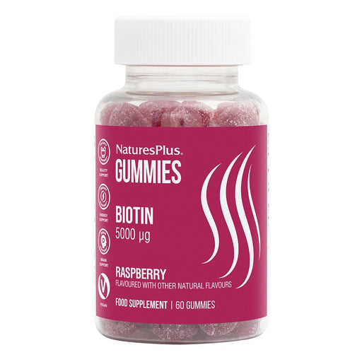 Nature's Plus Gummies Biotin 5000ug Raspberry 60's - Dennis the Chemist