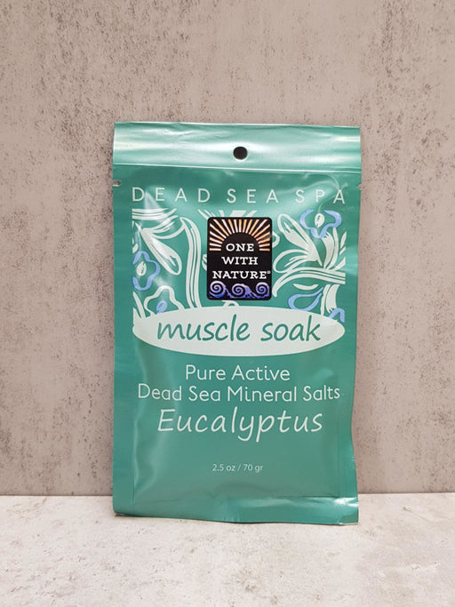 One with Nature Muscle Soak Pure Active Dead Sea Mineral Salts Eucalyptus 70g - Dennis the Chemist