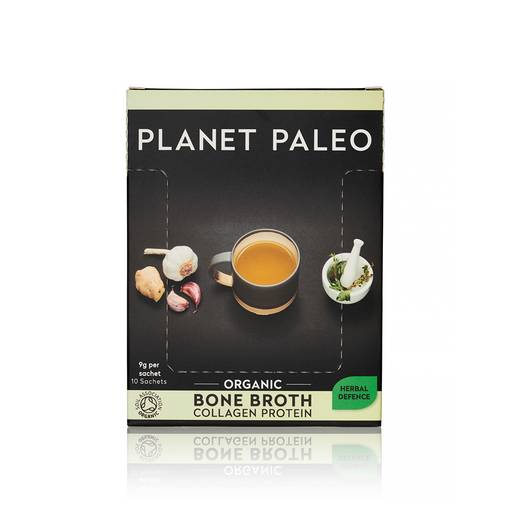 Planet Paleo Organic Bone Broth Collagen Protein Herbal Defence 9g x 10 CASE - Dennis the Chemist
