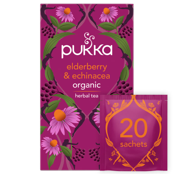 Pukka Herbs Elderberry & Echinacea Organic Herbal Tea - Dennis the Chemist