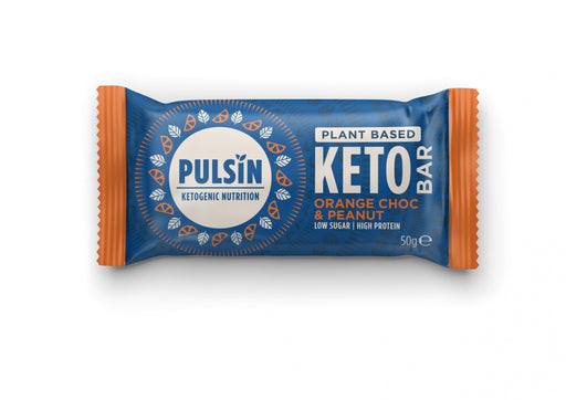Pulsin Plant Based Keto Bar Orange Choc & Peanut 18 x 50g CASE - Dennis the Chemist