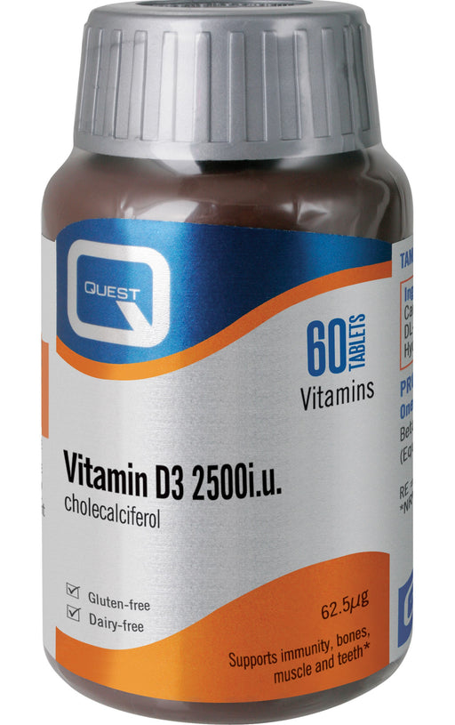 Quest Vitamins Vitamin D3 2500iu Cholecalciferol 60's - Dennis the Chemist