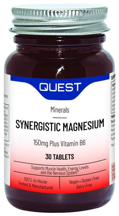 Quest Vitamins Synergistic Magnesium 150mg Plus Vitamin B6 30's - Dennis the Chemist