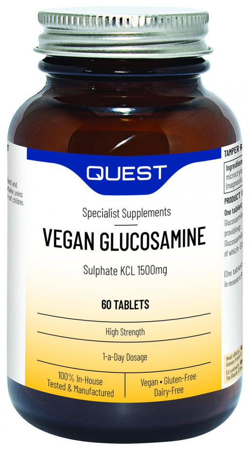 Quest Vitamins Vegan Glucosamine Sulphate KCL 1500mg 60's - Dennis the Chemist