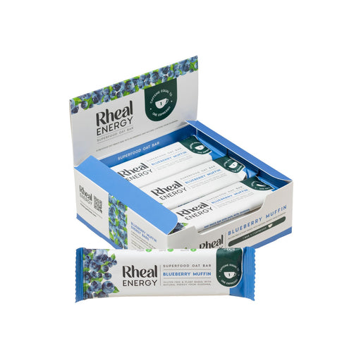 Rheal Superfoods Energy Superfood Oat Bar Blueberry Muffin 12x50g CASE - Dennis the Chemist