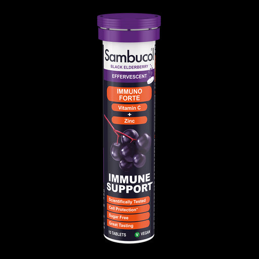 Sambucol Immuno Forte Vitamin C + Zinc Immune Support Effervescent 15 Tablets - Dennis the Chemist