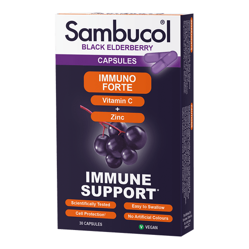 Sambucol Immuno Forte Vitamin C + Zinc Immune Support Capsules 30's - Dennis the Chemist