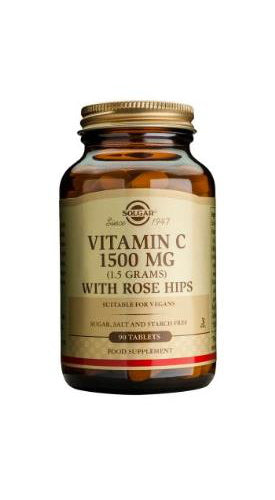 Solgar Vitamin C 1500mg with Rose Hips 90's - Dennis the Chemist