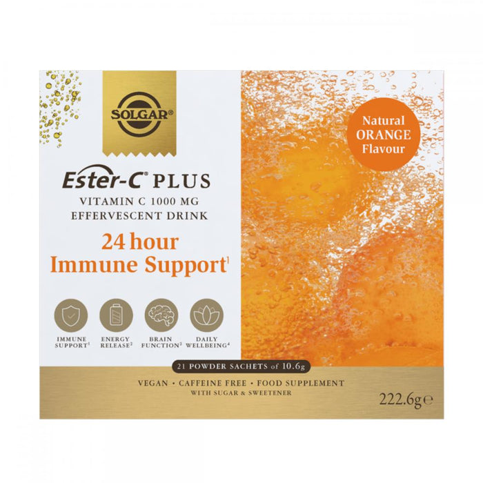 Solgar Ester-C Plus Vitamin C 1000mg Effervescent Drink 24 Hour Immune Support 21's - Dennis the Chemist