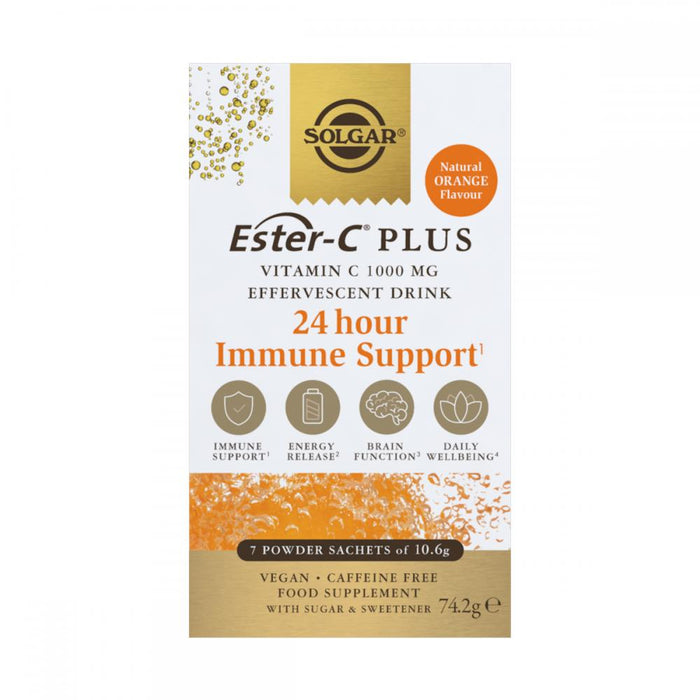 Solgar Ester-C Plus Vitamin C 1000mg Effervescent Drink 24 Hour Immune Support 7's - Dennis the Chemist