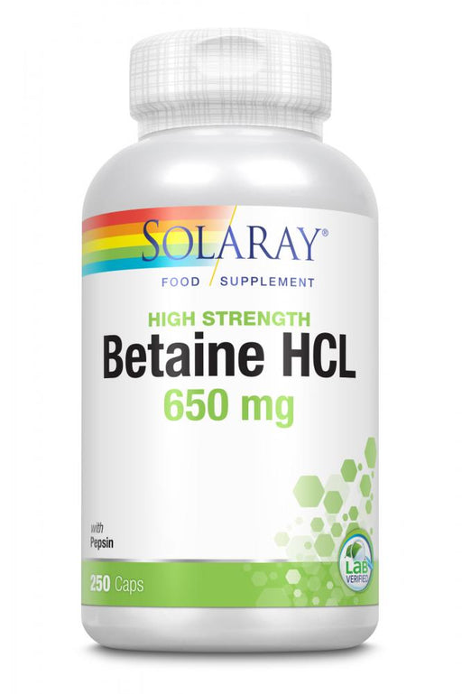 Solaray High Strength Betaine HCL 650mg 250's - Dennis the Chemist