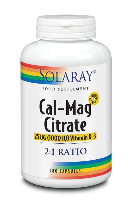 Solaray Cal-Mag Citrate with Vitamin D3 180's - Dennis the Chemist