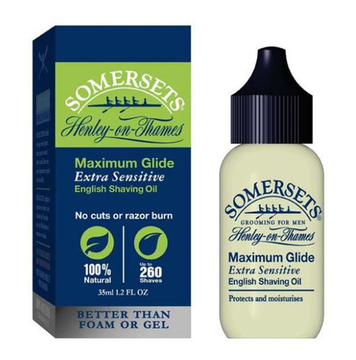 Somersets Maximum Glide Extra Sensitive English Shaving Oil (Green) 35ml - Dennis the Chemist