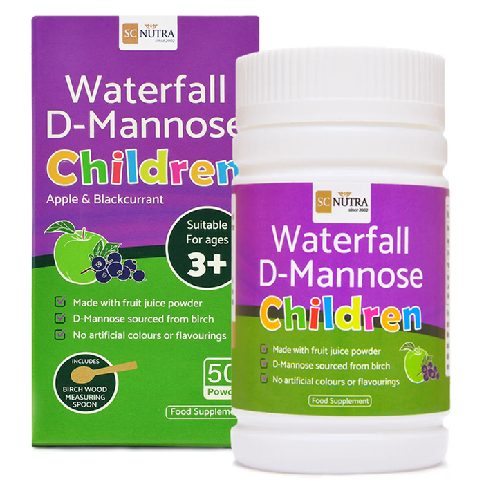 Sweet Cures Waterfall D-Mannose Children Apple & Blackcurrant 50g - Dennis the Chemist