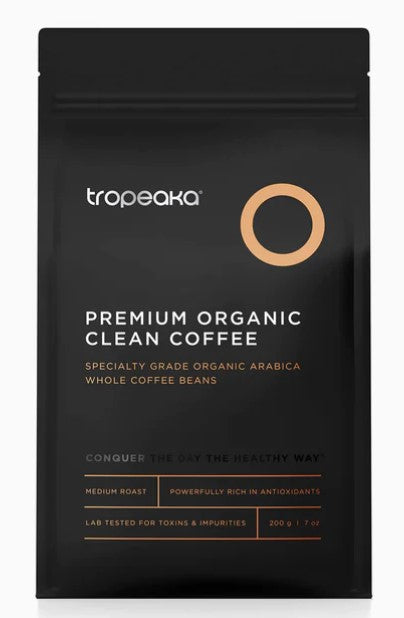 Tropeaka Premium Organic Clean Coffee (Whole Coffee Beans) 200g - Dennis the Chemist