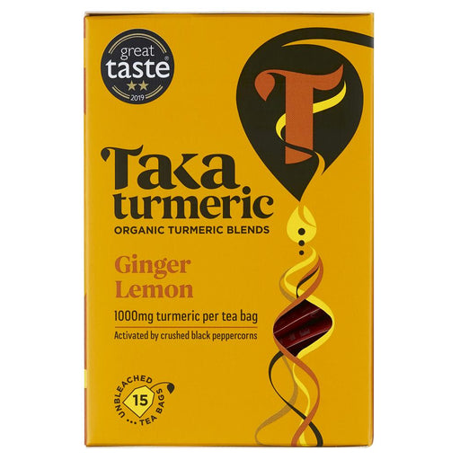Taka Turmeric Ginger Lemon Teabags 15's - Dennis the Chemist