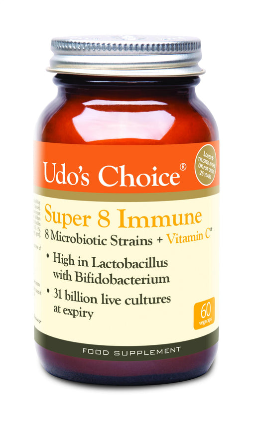 Udo's Choice Super 8 Immune 8 Microbiotic Strains + Vitamin C 60's - Dennis the Chemist