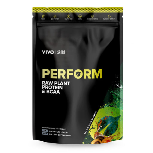 Vivo Life Perform Raw Plant Protein & BCAA Salted Maca Caramel 532g - Dennis the Chemist