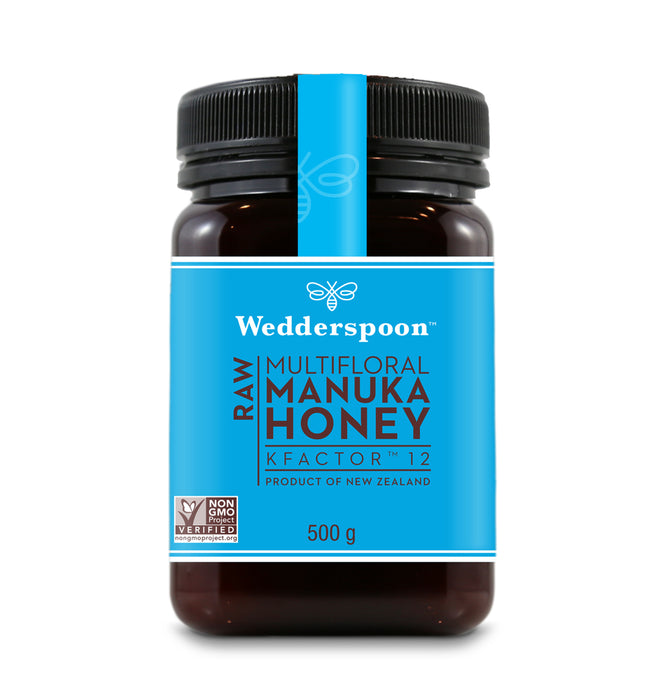Wedderspoon Raw Multifloral Manuka Honey K Factor 12 500g - Dennis the Chemist